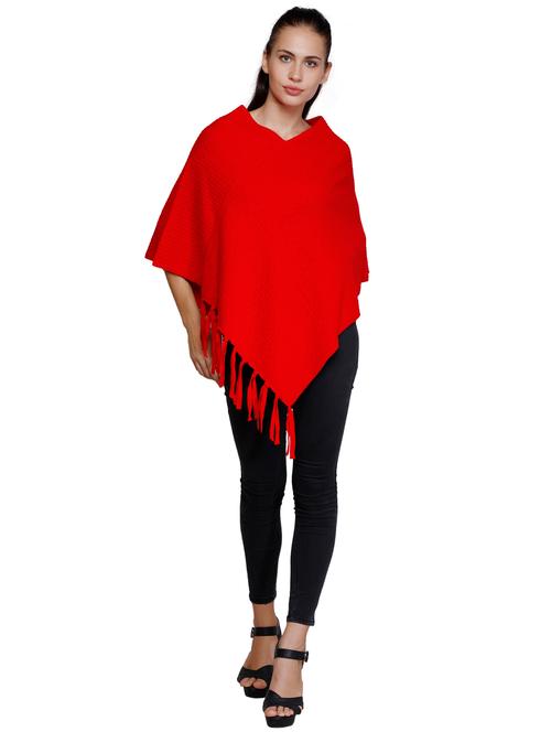 red acrylic poncho - 19190036 - Very Small Image - 1
