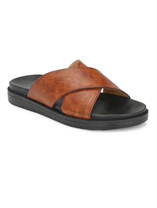 tan synthetic & mesh slip on slippers - 19190377 - Very Small Image - 1