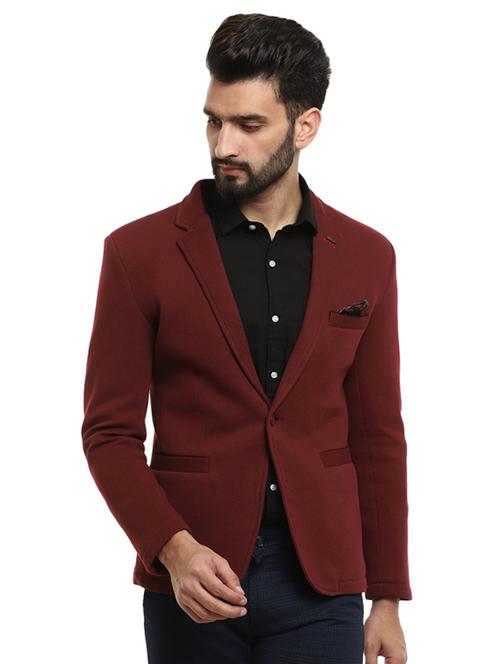 red polyester single breasted casual blazer - 19193455 - Very Small Image - 1