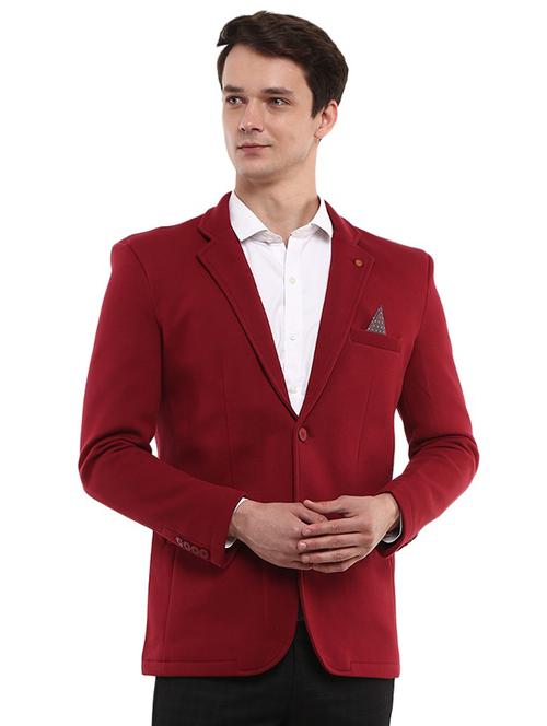 red polyester single breasted casual blazer - 19193471 - Very Small Image - 1