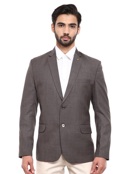 grey polyester single breasted casual blazer - 19193475 - Very Small Image - 1