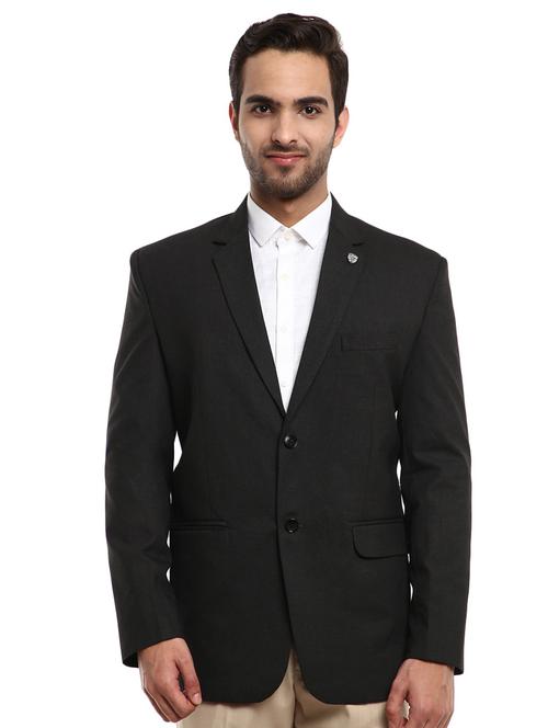 grey polyester single breasted casual blazer - 19193489 - Very Small Image - 1