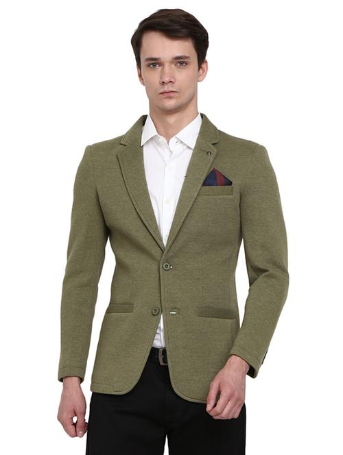green polyester single breasted casual blazer - 19193505 - Very Small Image - 1