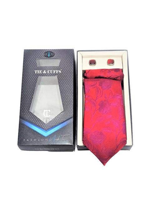 men self design tie, pocket square & cufflinks combo - 19195838 - Very Small Image - 1