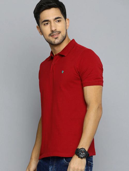 red solid polo t-shirt - 19196041 - Very Small Image - 1