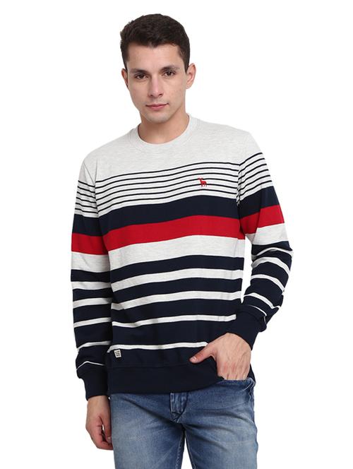 men round neck front print sweatshirt - 19196437 - Very Small Image - 1