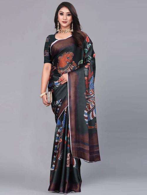 floral printed saree with blouse - 19197090 - Very Small Image - 1