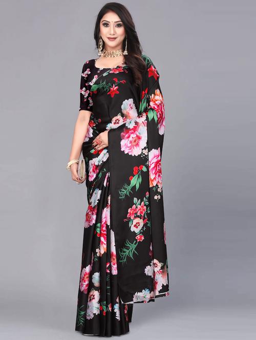 floral printed saree with blouse - 19197091 - Very Small Image - 1