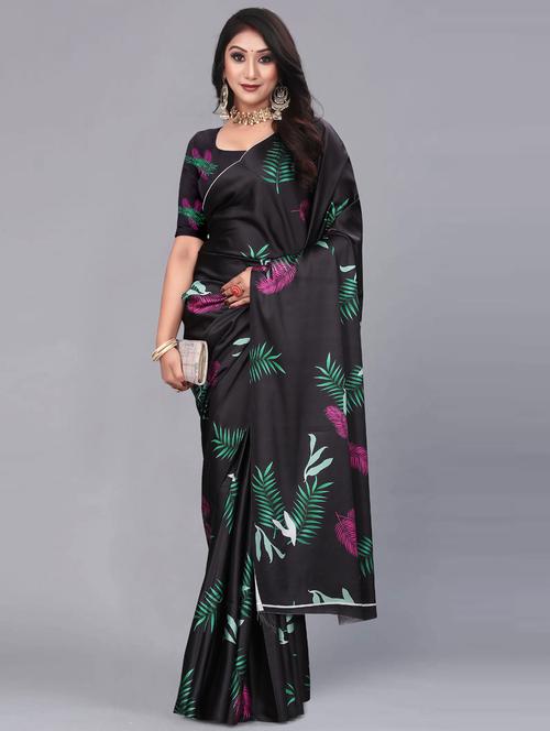 floral printed saree with blouse - 19197093 - Very Small Image - 1