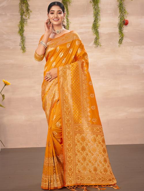 women's banarasi saree - 19197200 - Very Small Image - 1