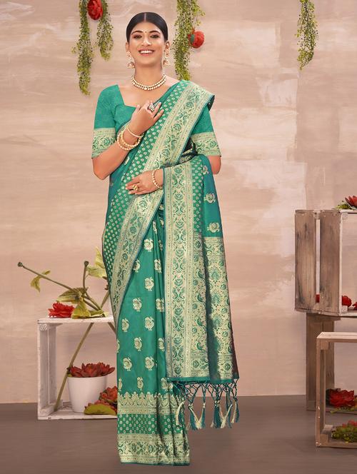 women's self design light green colored saree - 19197201 - Very Small Image - 1