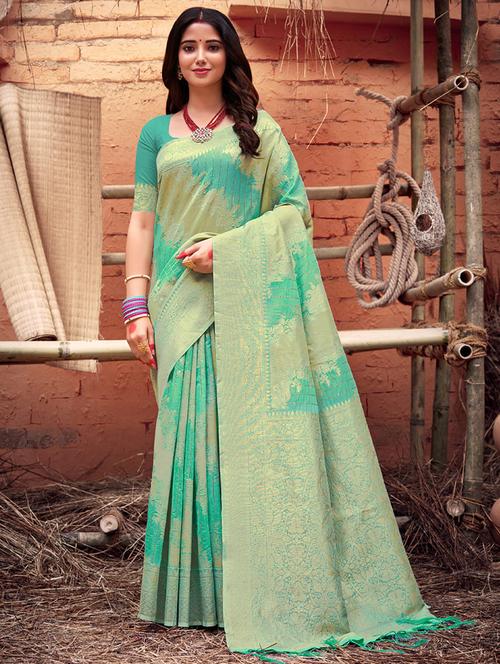 self design woven saree - 19197239 - Very Small Image - 1