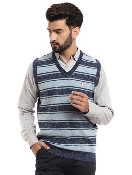 v-neck self design pullover - 19197500 - Very Small Image - 1