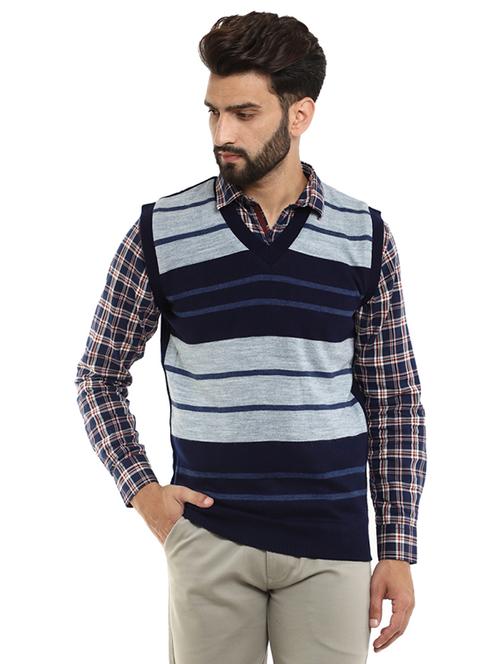 v-neck self design pullover - 19197512 - Very Small Image - 1