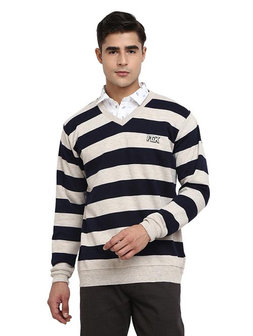 v-neck striped pullover - 19197589 - Very Small Image - 1