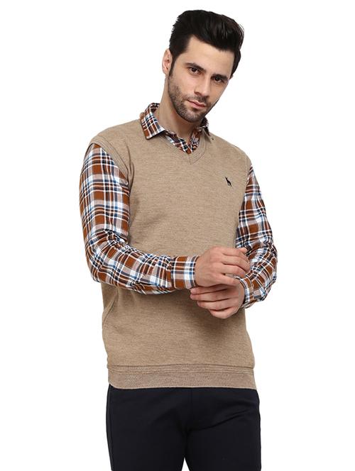 v-neck self design pullover - 19197605 - Very Small Image - 1