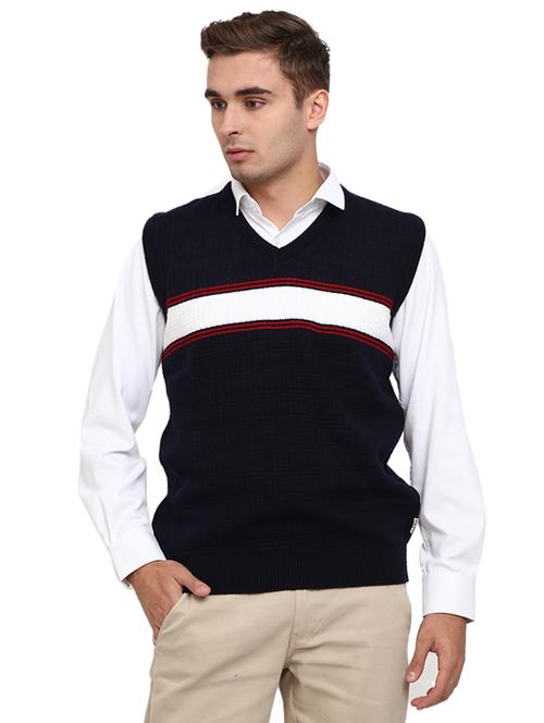 v-neck self design pullover - 19197668 - Very Small Image - 1