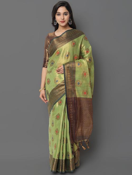 self design kanjivaram saree with blouse - 19198042 - Very Small Image - 1