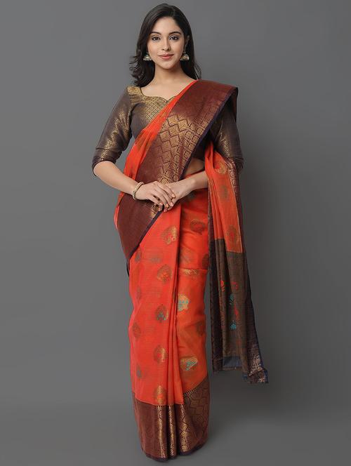 self design kanjivaram saree with blouse - 19198050 - Very Small Image - 1