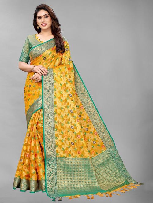 self design printed kanjivaram saree - 19198072 - Very Small Image - 1