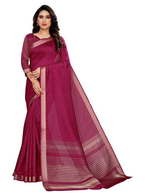 self design printed saree with blouse - 19198105 - Very Small Image - 1