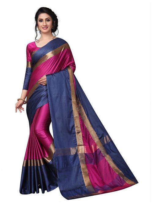 self design woven saree with blouse - 19198122 - Very Small Image - 1