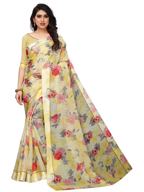 self design printed saree with blouse - 19198253 - Very Small Image - 1