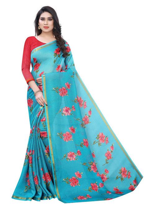 self design printed saree with blouse - 19198259 - Very Small Image - 1