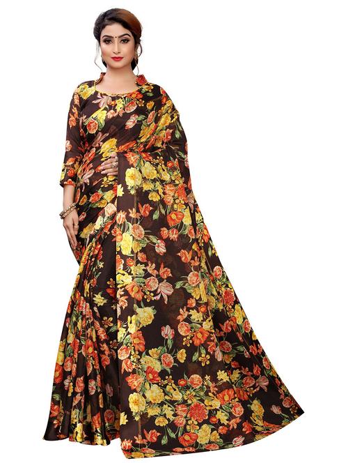 self design printed saree with blouse - 19198266 - Very Small Image - 1