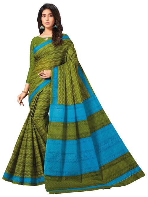 ethnic wear green color saree set with blouse - 19198309 - Very Small Image - 1