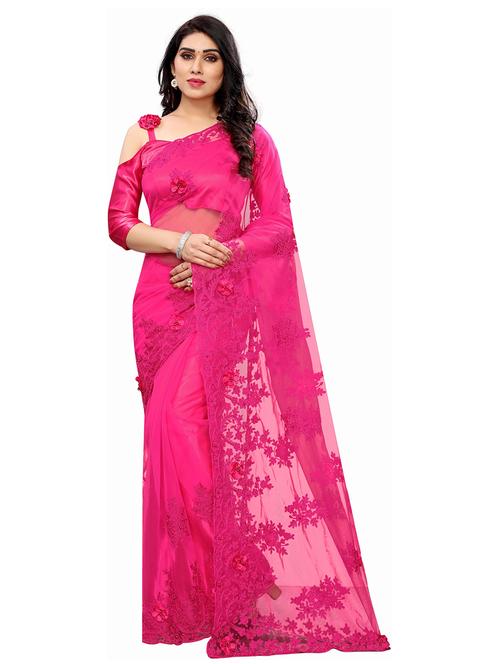 ethnic wear pink color saree set - 19198314 - Very Small Image - 1