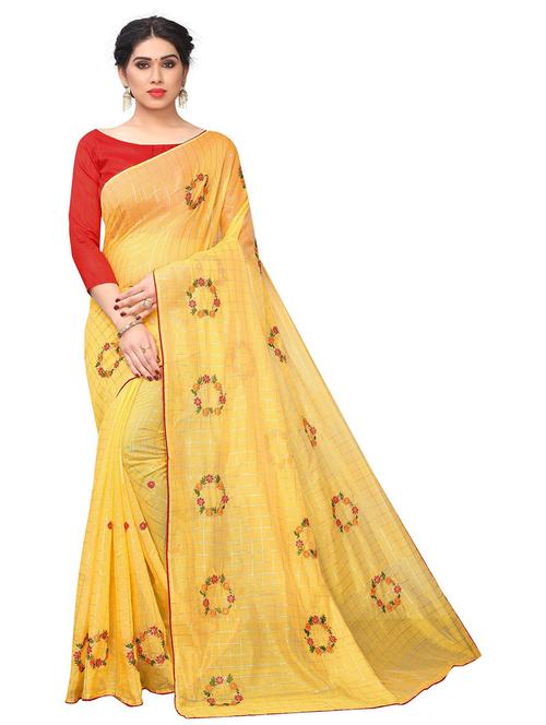 ethnic wear yellow color saree set with blouse - 19198319 - Very Small Image - 1