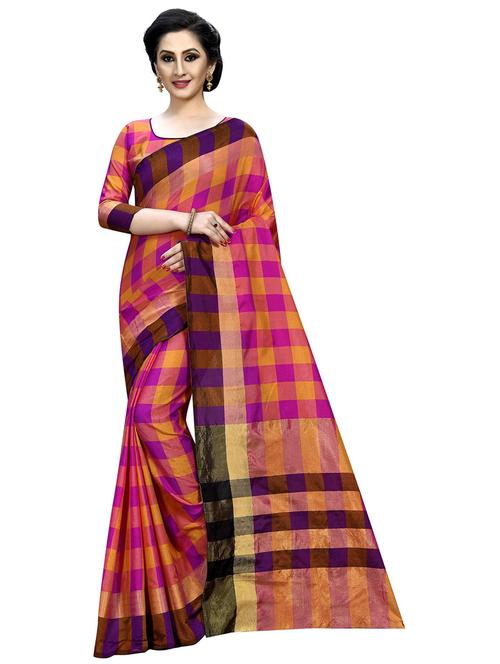 ethnic wear multi color saree set with blouse - 19198334 - Very Small Image - 1