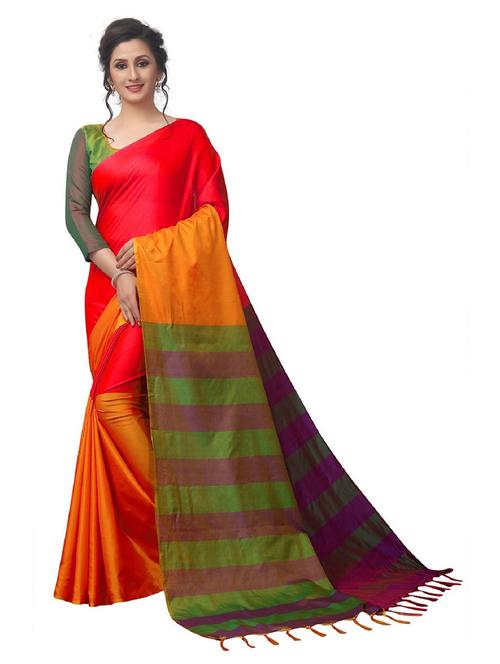 multi colored color block saree - 19198441 - Very Small Image - 1