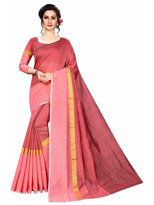 red silk blend handloom saree with blouse - 19198493 - Very Small Image - 1