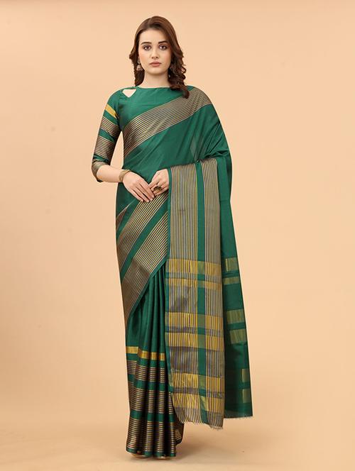 self design woven saree with blouse - 19198514 - Very Small Image - 1