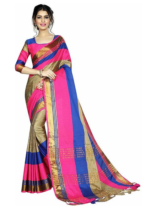 self design woven saree with blouse - 19198567 - Very Small Image - 1