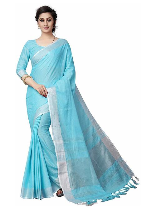 self design woven saree with blouse - 19198570 - Very Small Image - 1