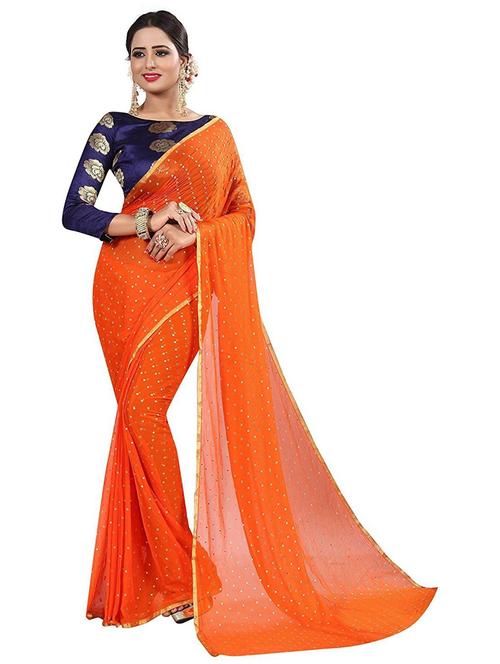 multi colored self design saree with blouse - 19198701 - Very Small Image - 1