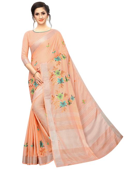 orange embroidered saree - 19198856 - Very Small Image - 1