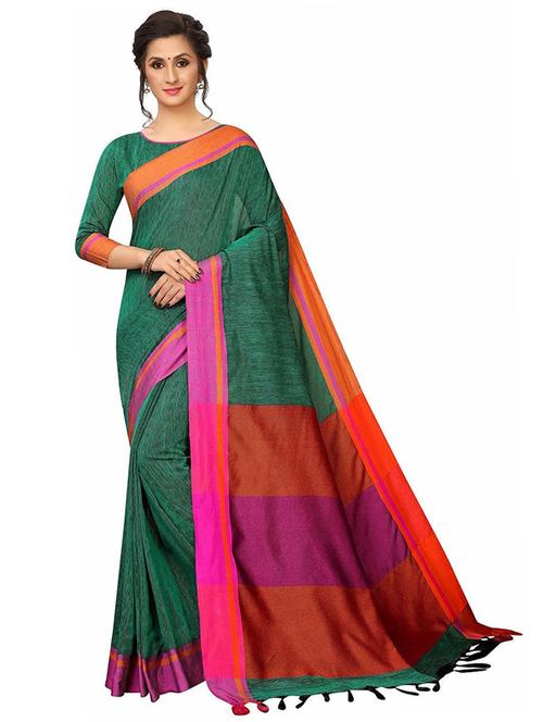 green self design saree with blouse - 19198858 - Very Small Image - 1