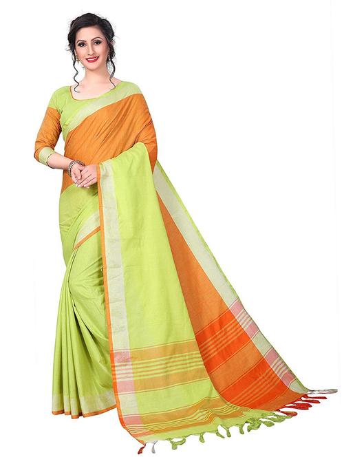 multi colored self design saree with blouse - 19198873 - Very Small Image - 1
