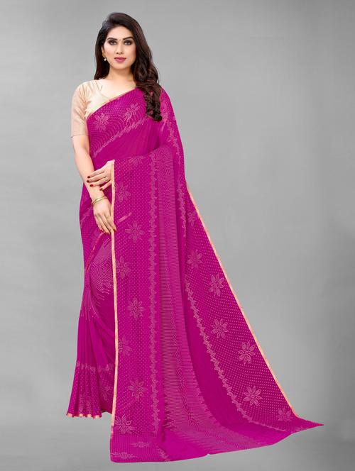 pink self design saree - 19198987 - Very Small Image - 1