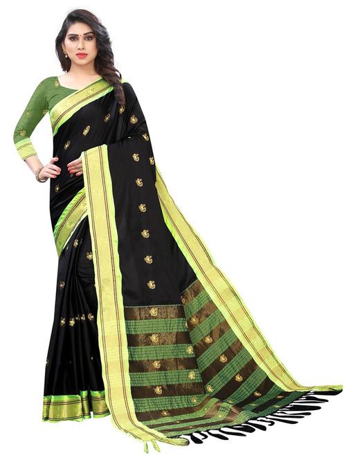 black self design saree with blouse - 19199022 - Very Small Image - 1