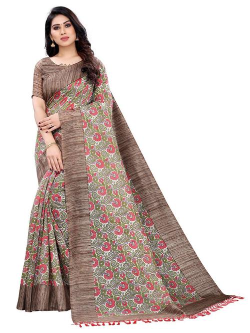 ethnic wear multi colored saree set with blouse - 19199045 - Very Small Image - 1