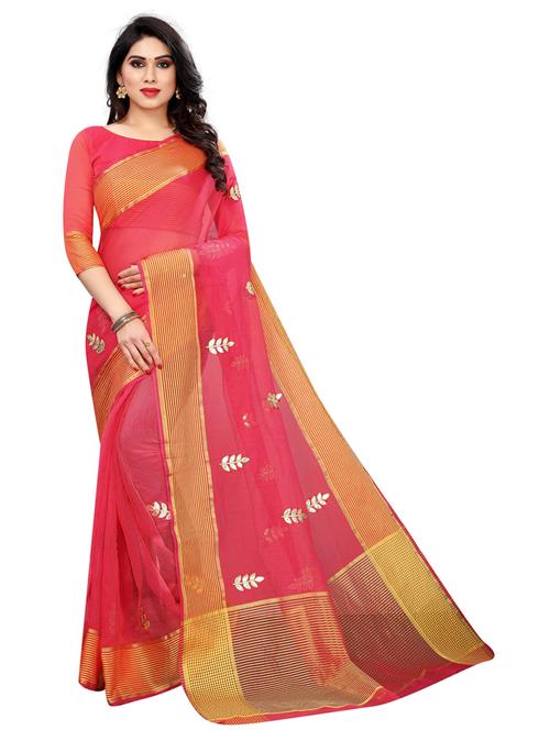 ethnic wear pink colored saree set with blouse - 19199103 - Very Small Image - 1