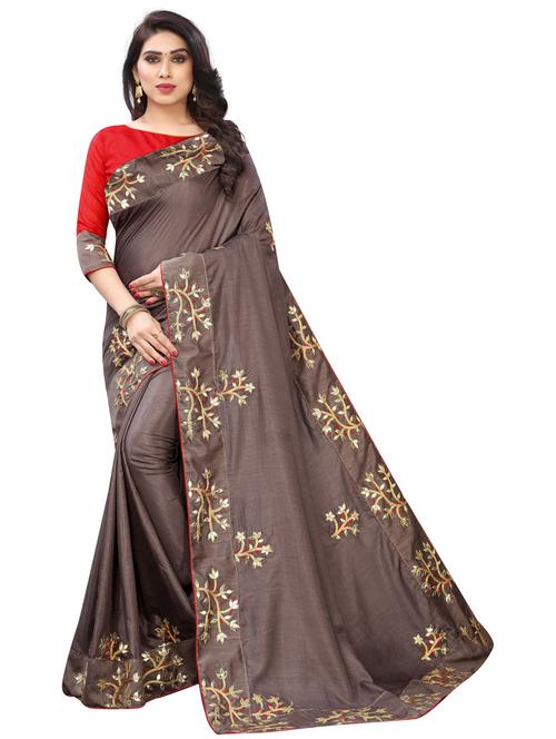 ethnic wear grey colored saree set with blouse - 19199106 - Very Small Image - 1