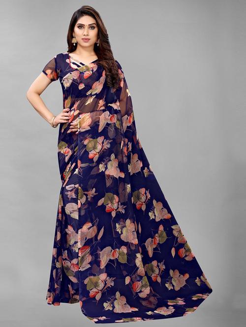 ethnic wear blue colored saree set with blouse - 19199147 - Very Small Image - 1