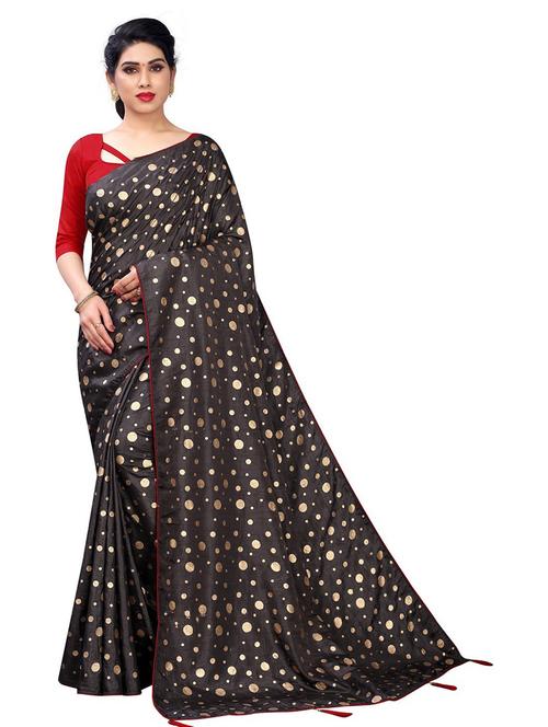 tassel detailed printed saree with blouse - 19199358 - Very Small Image - 1