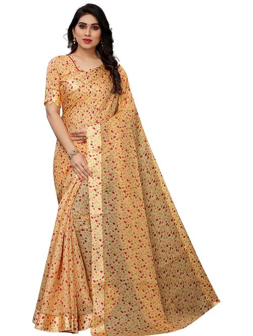 floral printed saree - 19199407 - Very Small Image - 1